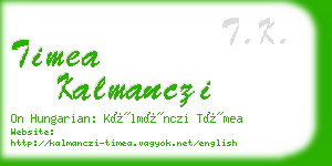 timea kalmanczi business card